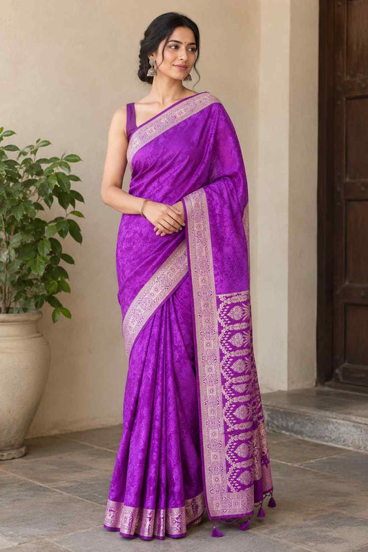 Regal Purple Zari Silk Saree